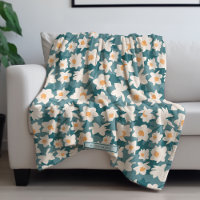 Floral Spring Daffodil Blooms | Teal Personalized