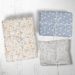 Floral Spring Daffodil | Blue and Gray Wrapping Paper Sheets<br><div class="desc">These floral spring daffodil blue and gray wrapping paper sheets are perfect for gift giving. Delight your friends,  family and gift recipients with beautifully coordinating wrapping paper.</div>