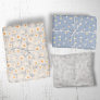 Floral Spring Daffodil | Blue and Gray Wrapping Paper Sheets