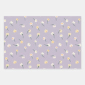 Floral Spring Daffodil | Brown and Purple Wrapping Paper Sheets (Front 2)