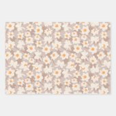 Floral Spring Daffodil | Brown and Purple Wrapping Paper Sheets (Front)