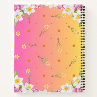 Floral Spring Daffodil | Dusty Blue Personalized Notebook