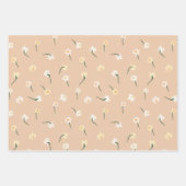 Floral Spring Daffodil | Green and Orange Wrapping Paper Sheets (Front 3)