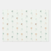 Floral Spring Daffodil | Green and Orange Wrapping Paper Sheets (Front 2)