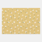 Floral Spring Daffodil | Teal and Yellow Wrapping Paper Sheets (Front 2)