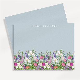 Floral Spring Garden Personalized Note Card