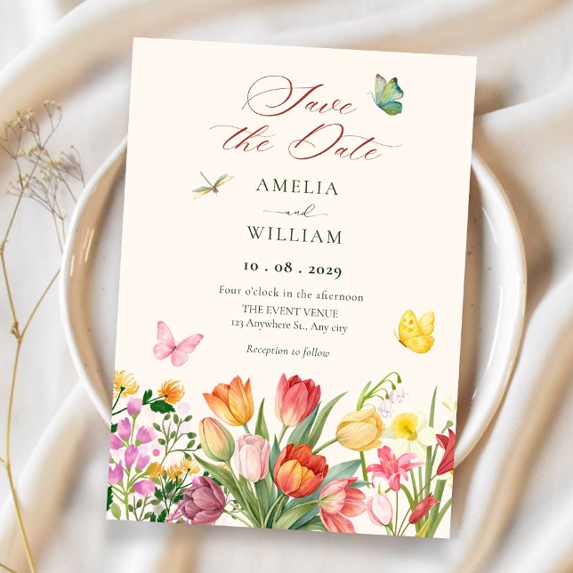 Floral spring garden wedding save the date (Creator Uploaded)