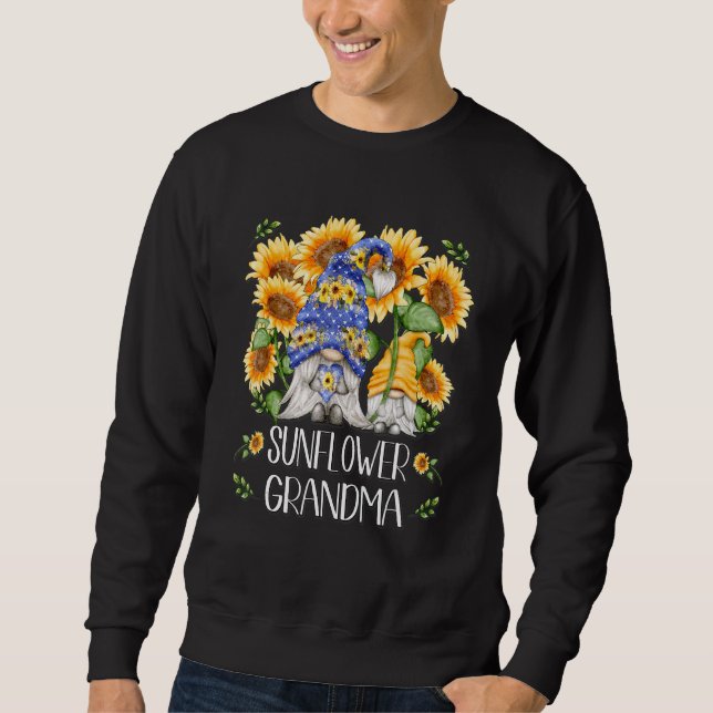 Floral Spring Gnome Shows Love & Heart Sunflower G Sweatshirt (Front)