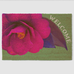 Floral Spring Green Welcome Coir Mat