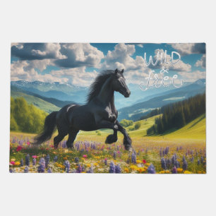 Floral/spring horse/stallion doormat