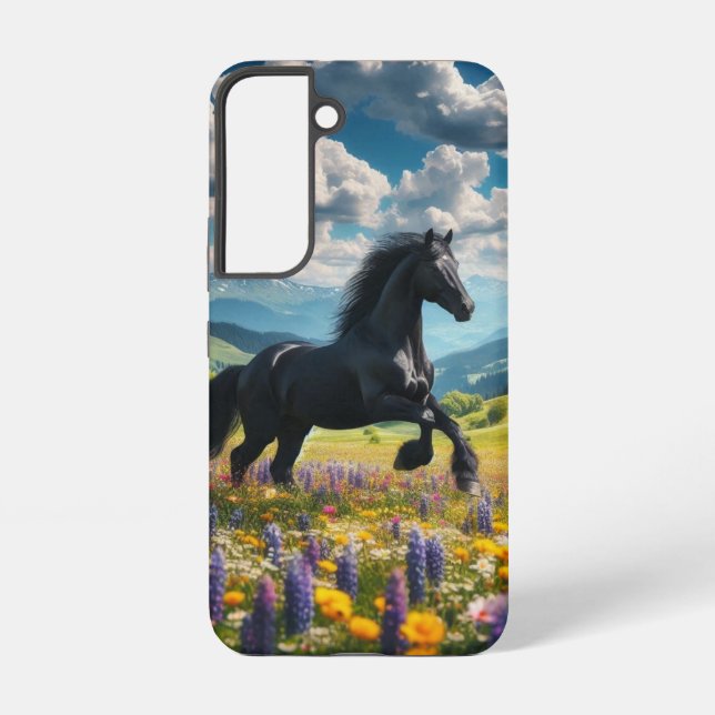 Floral/spring horse/stallion  samsung galaxy case (Back)