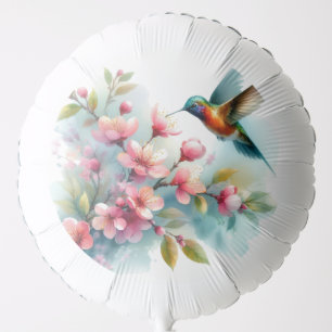 Floral/spring hummingbird artwork  balloon