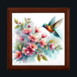 Floral/spring hummingbird artwork  gift box<br><div class="desc">hoppy spring</div>