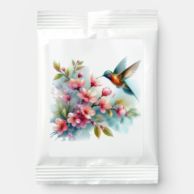 Floral/spring hummingbird artwork  margarita drink mix (Front)