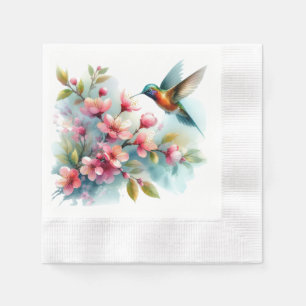 Floral/spring hummingbird artwork  napkins