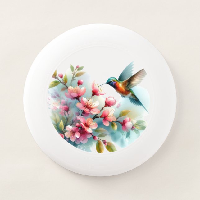 Floral/spring hummingbird artwork  Wham-O frisbee (Front)