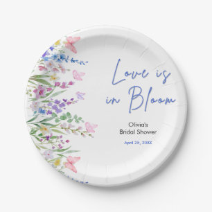 Floral Spring Love is in Bloom Bridal Shower  Paper Plates