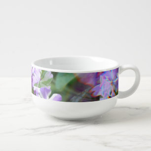 Floral Spring Purple Petunia Soup Mug