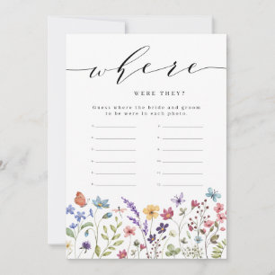 Floral Spring Summer Where were They Bridal Game Invitation