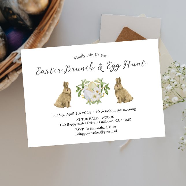 floral Spring Watercolor Easter Egg easter brunch  Invitation (Creator Uploaded)