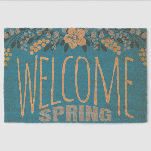 Floral Spring Welcome Coir Mat
