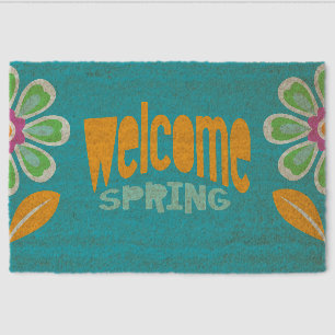 Floral Spring Welcome Coir Mat