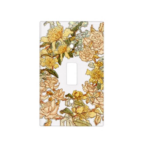 Floral Spring Wreath Flower Pink Flowers Art Light Switch Cover