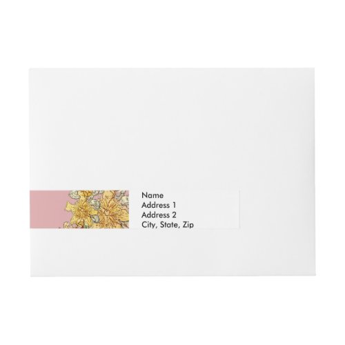 Floral Spring Wreath Flower Pink Flowers Art Wrap Around Address Label