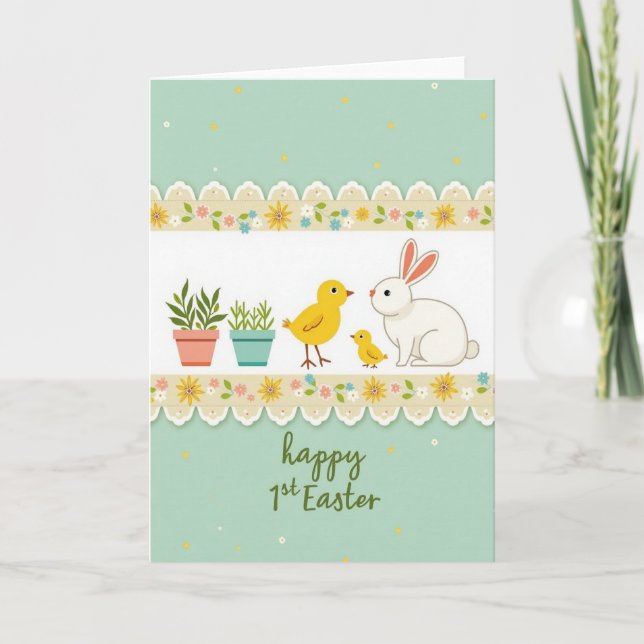 Floral Springtime Easter Card (Front)