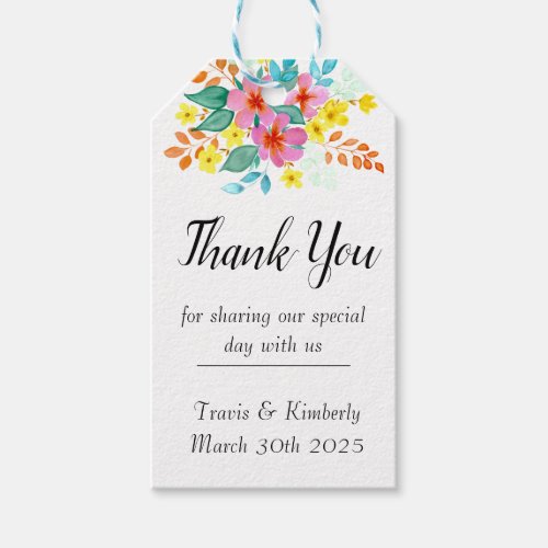 Floral Spritz Wedding Favor Tag