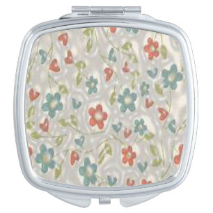 Floral Square Compact Mirror