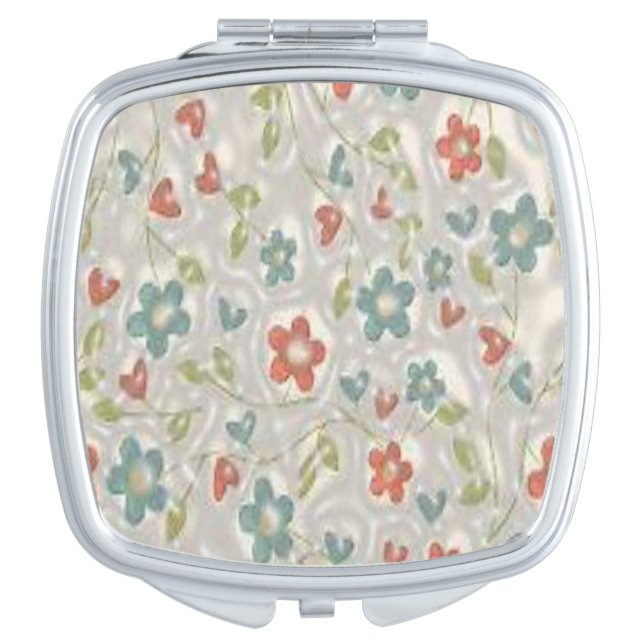 Floral Square Compact Mirror (Front)