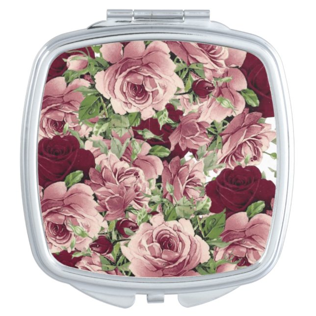 Floral Square Compact Mirror (Front)