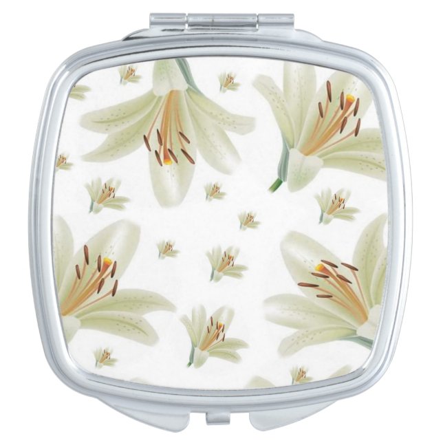 Floral Square Compact Mirror (Front)
