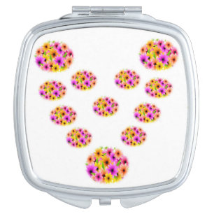 Floral Square Compact Mirror