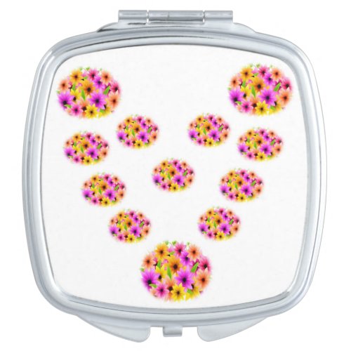 Floral Square Compact Mirror