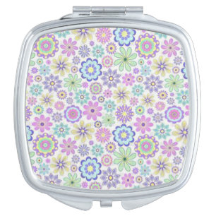 Floral Square Compact Mirror