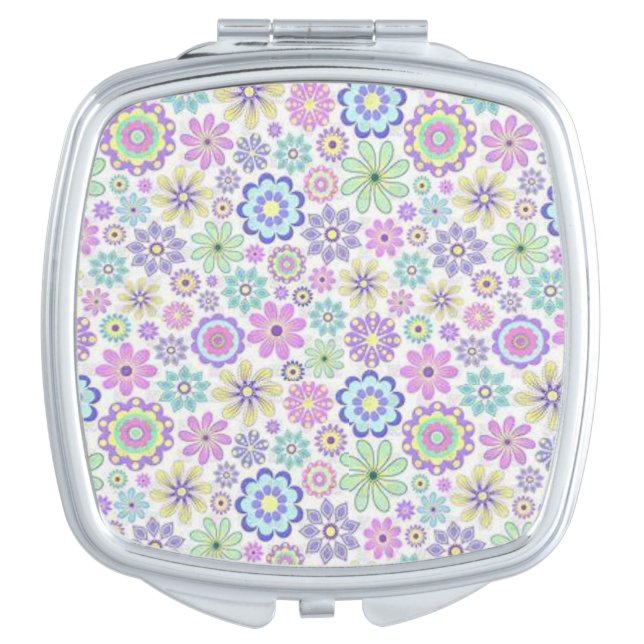 Floral Square Compact Mirror (Front)