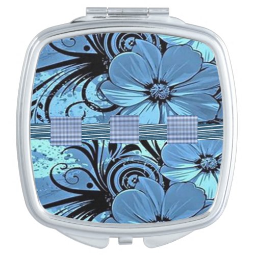 Floral Square Compact Mirror