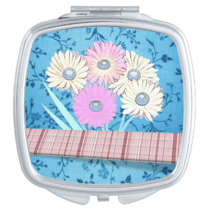 Floral Square Compact Mirror