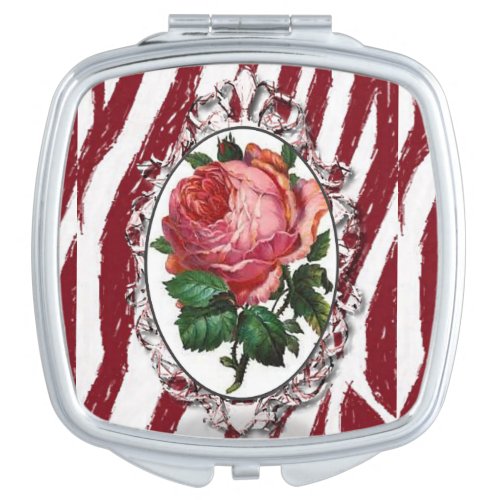Floral Square Compact Mirror
