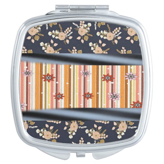 Floral Square Compact Mirror (Front)