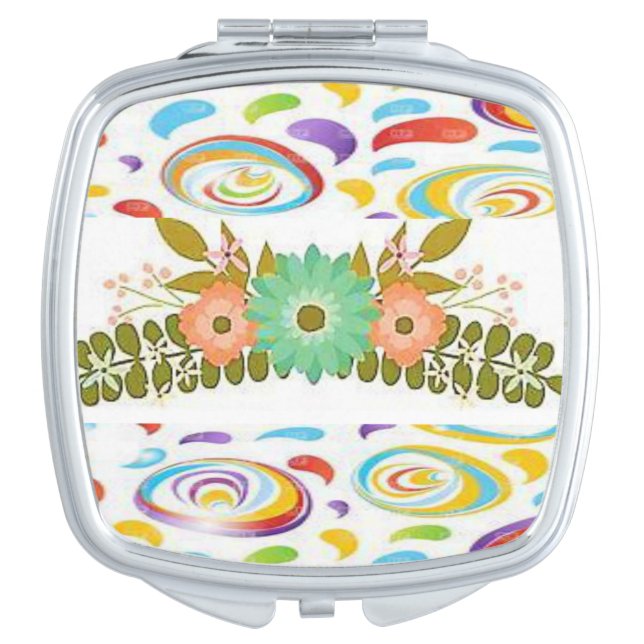 Floral Square Compact Mirror (Front)