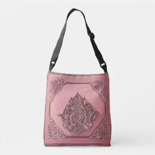 Floral Square Lace AI art  Crossbody Bag