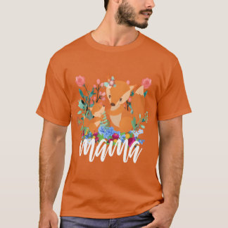 Floral Squirrel Mom Baby Mama Animal MotherS vinta T-Shirt