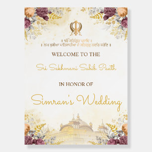 Floral Sri Sukhmani Sahib Paath Welcome Sign
