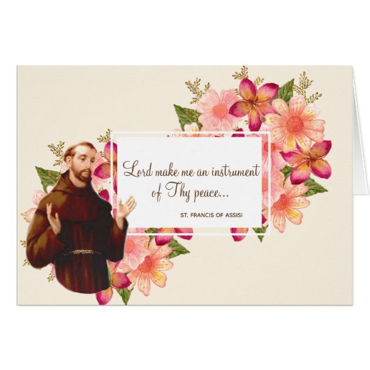 Floral St. Francis of Assisi Quote (Front Horizontal)
