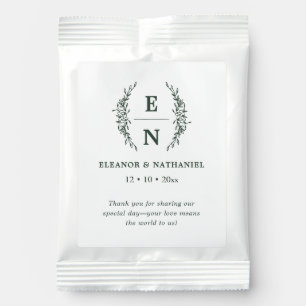 Floral Stacked Initials Monogram Wedding  Margarita Drink Mix