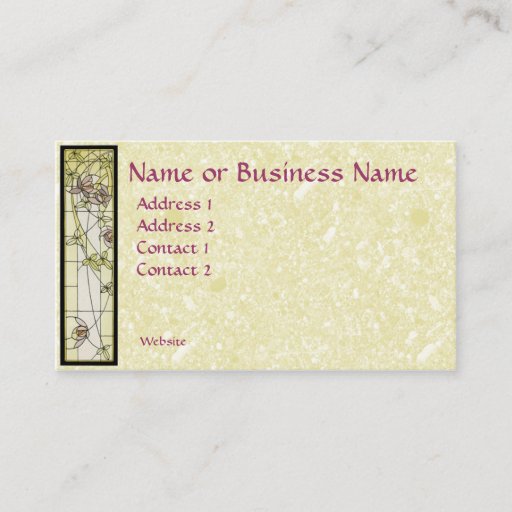 Customizable Floral Stained Glass Business Card