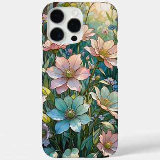 Floral Stained Glass Design iPhone 16 Pro Max Case